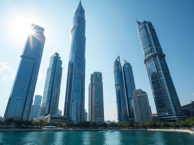 Commercial real estate and skyscrapers